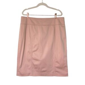 Talbots‎ Midi Brushed Cotton A-Line Straight Lined Skirt Blush Pink (Size 14)